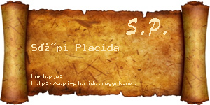 Sápi Placida névjegykártya